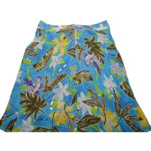 Laura Ashley 100% Silk Floral Skirt Tropical Print Sequin Detail Size 18W Lined
